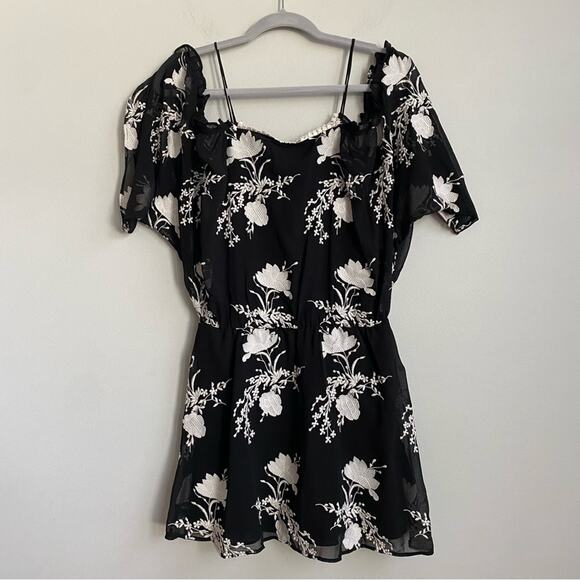NEW Alice + Olivia Holden Embroidered Cold-Shoulder Mini Dress - Picture 15 of 16